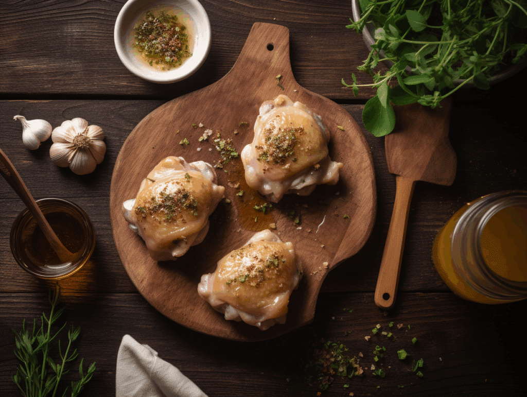 Air Fryer Honey Garlic Chicken ingredients: chicken, honey, garlic, soy sauce, oil.