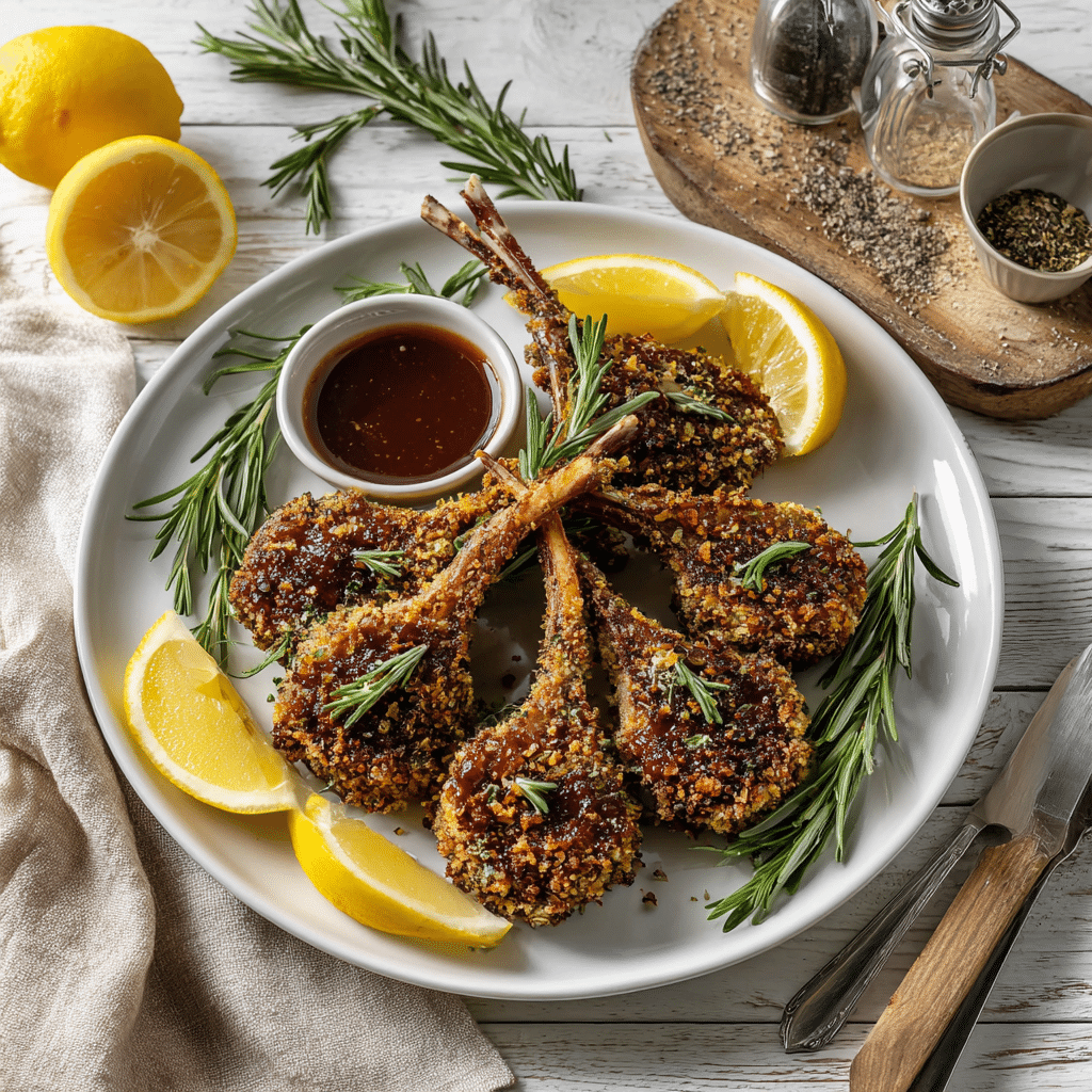 zaki.selama Gourmet plated Air Fryer Herb Crusted Lamb Lollip dcf13906 362c 4f19 8c52 697dc84dbcad 1