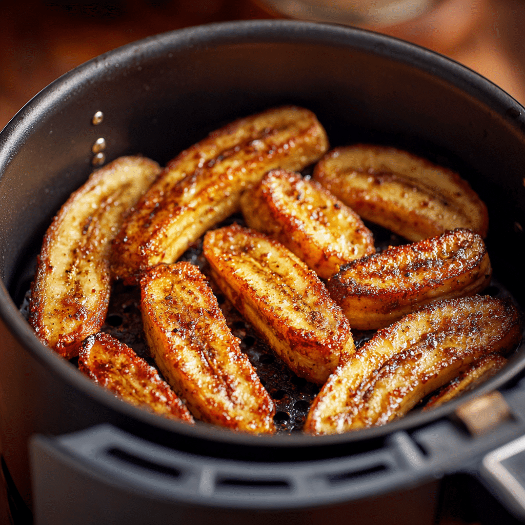 Air Fryer Caramelized Bananas: 5-Minute Sweet Treat You’ll Crave 9 Banana slices caramelizing in air fryer for Air Fryer Caramelized Bananas recipe