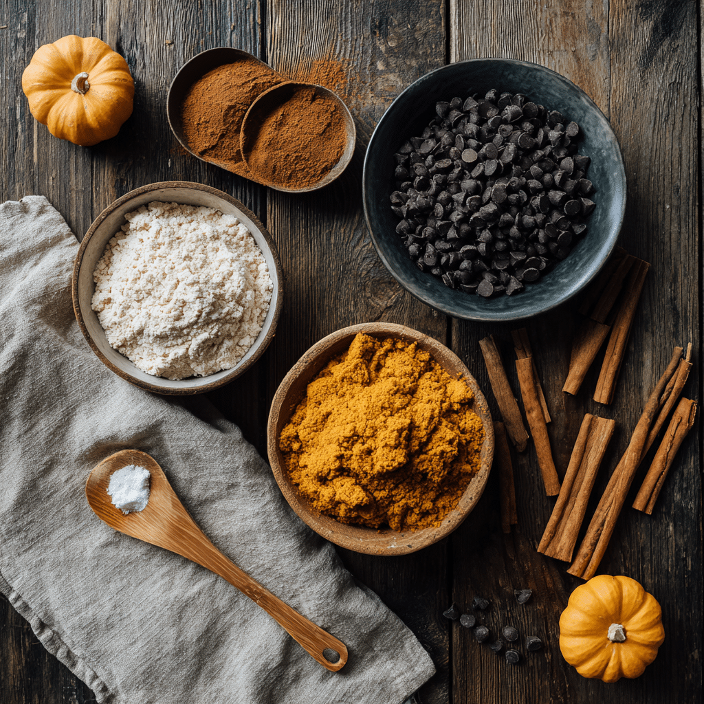 Air Fryer 2 Ingredient Pumpkin Muffins – 23-Minute Miracle Treat! 6 “Ingredients for Air Fryer 2 Ingredient Pumpkin Muffins including spice cake mix, pumpkin puree, and optional toppings like chocolate chips and cinnamon”