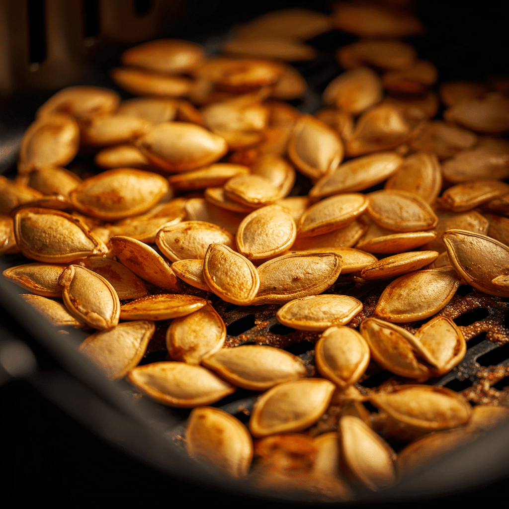Air Fryer Pumpkin Seeds: 15-Minute Healthy Snack Everyone Loves 7 "Roasting pumpkin seeds in the air fryer for a crunchy snack"