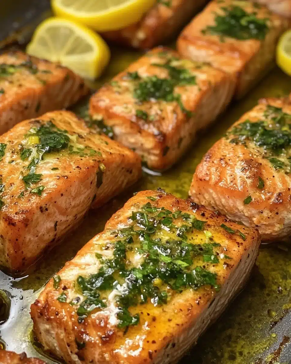 Air Fryer Salmon Bites with Lemon Garlic Butter Sauce
