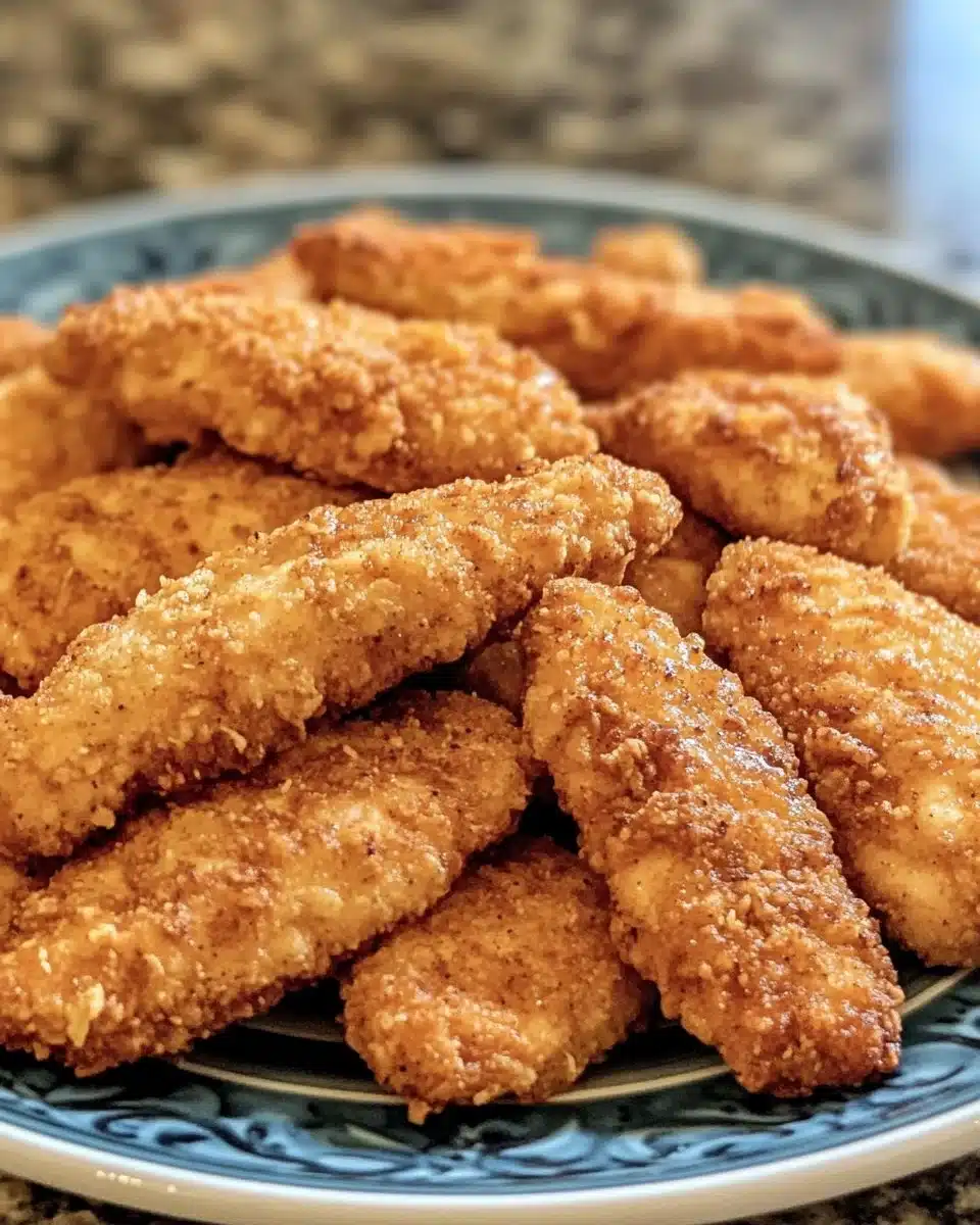Delicious air fryer buttermilk chicken tenders served on a plate