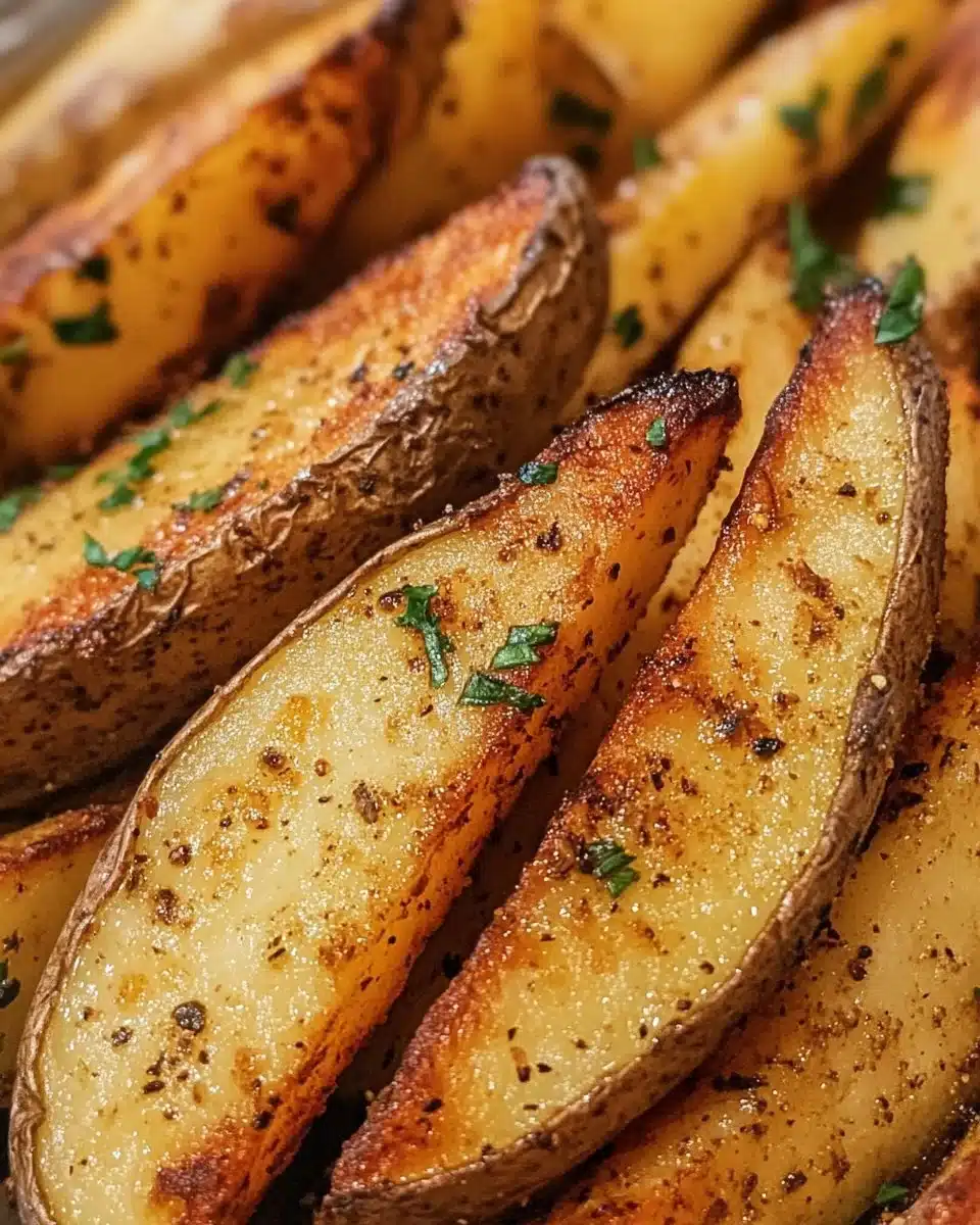 Delicious air fryer potato wedges served with dipping sauce