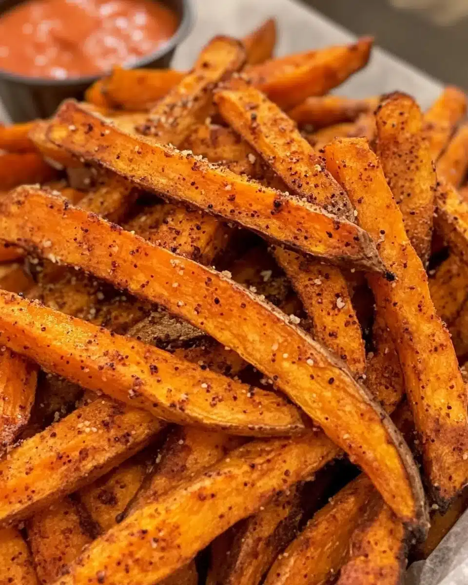 Crispy Air Fryer Sweet Potato Fries served in a bowl.