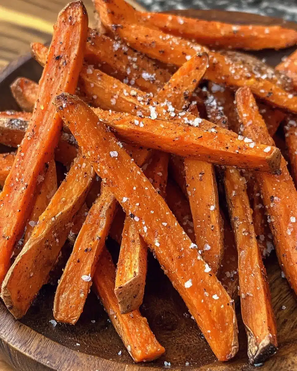 Delicious homemade spicy sweet potato fries on a plate