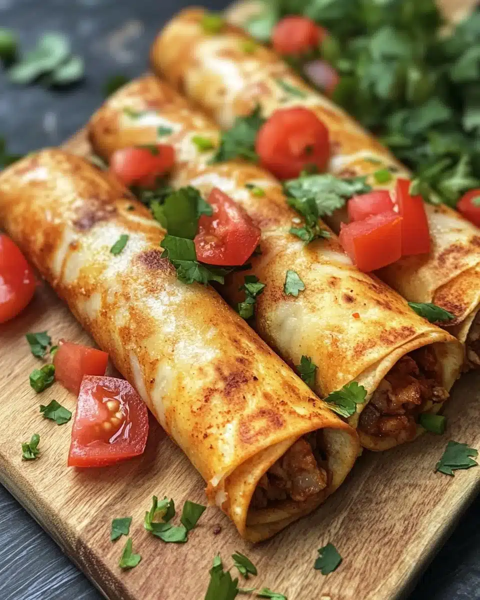 Delicious Air Fryer Beef Taquitos arranged on a plate