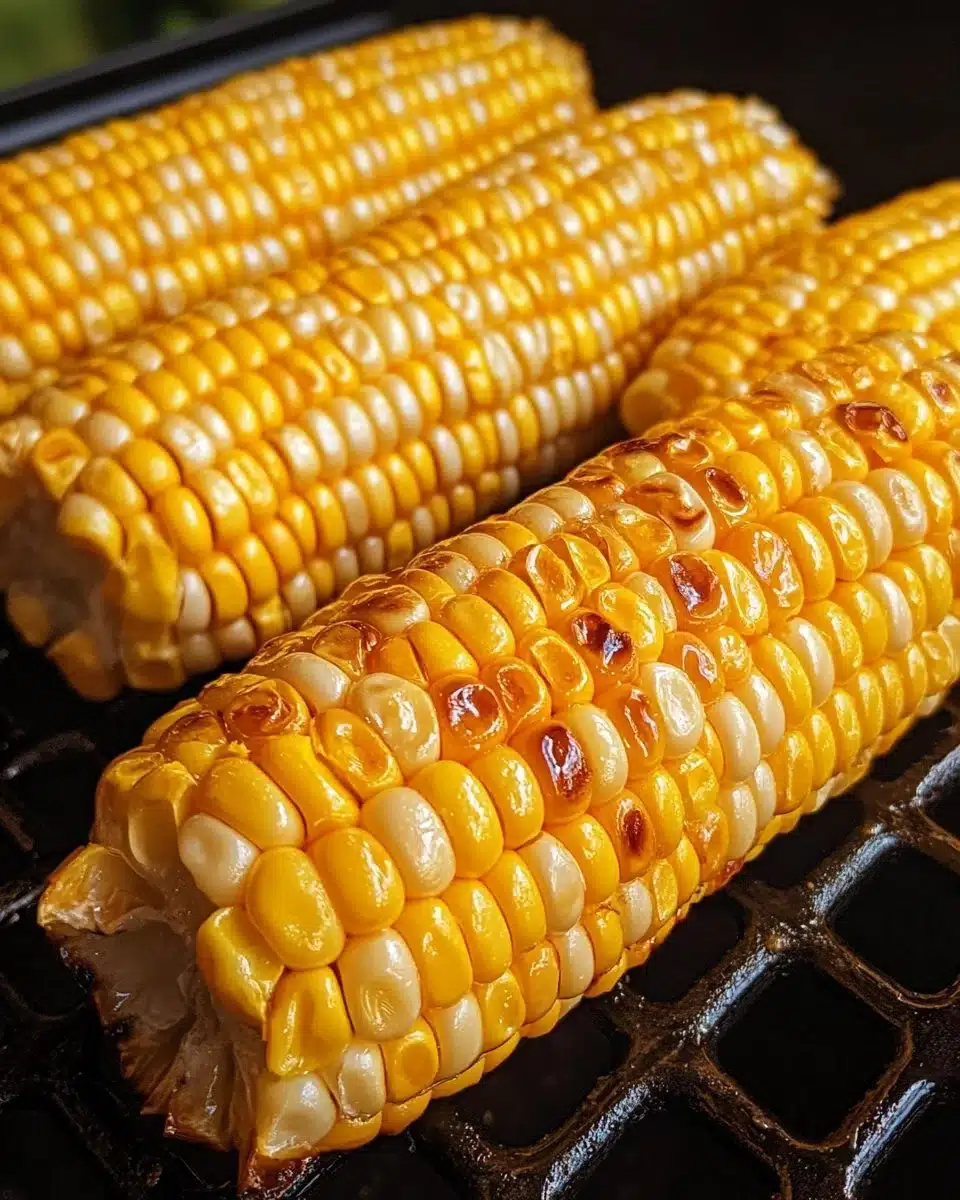 Air fryer corn on the cob served on a plate with butter and seasoning