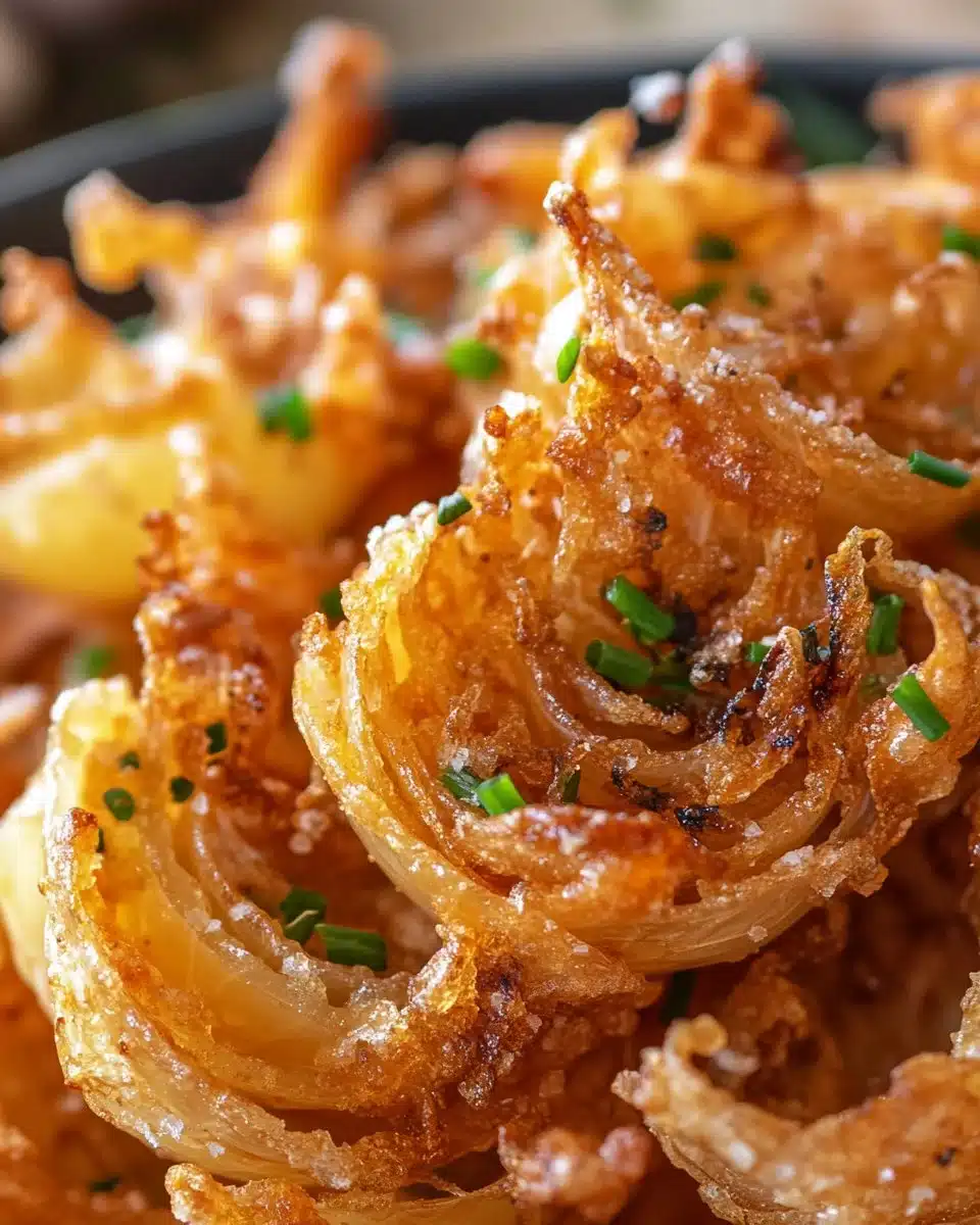 Air fryer crispy mini blooming onions served as a guilt-free snack