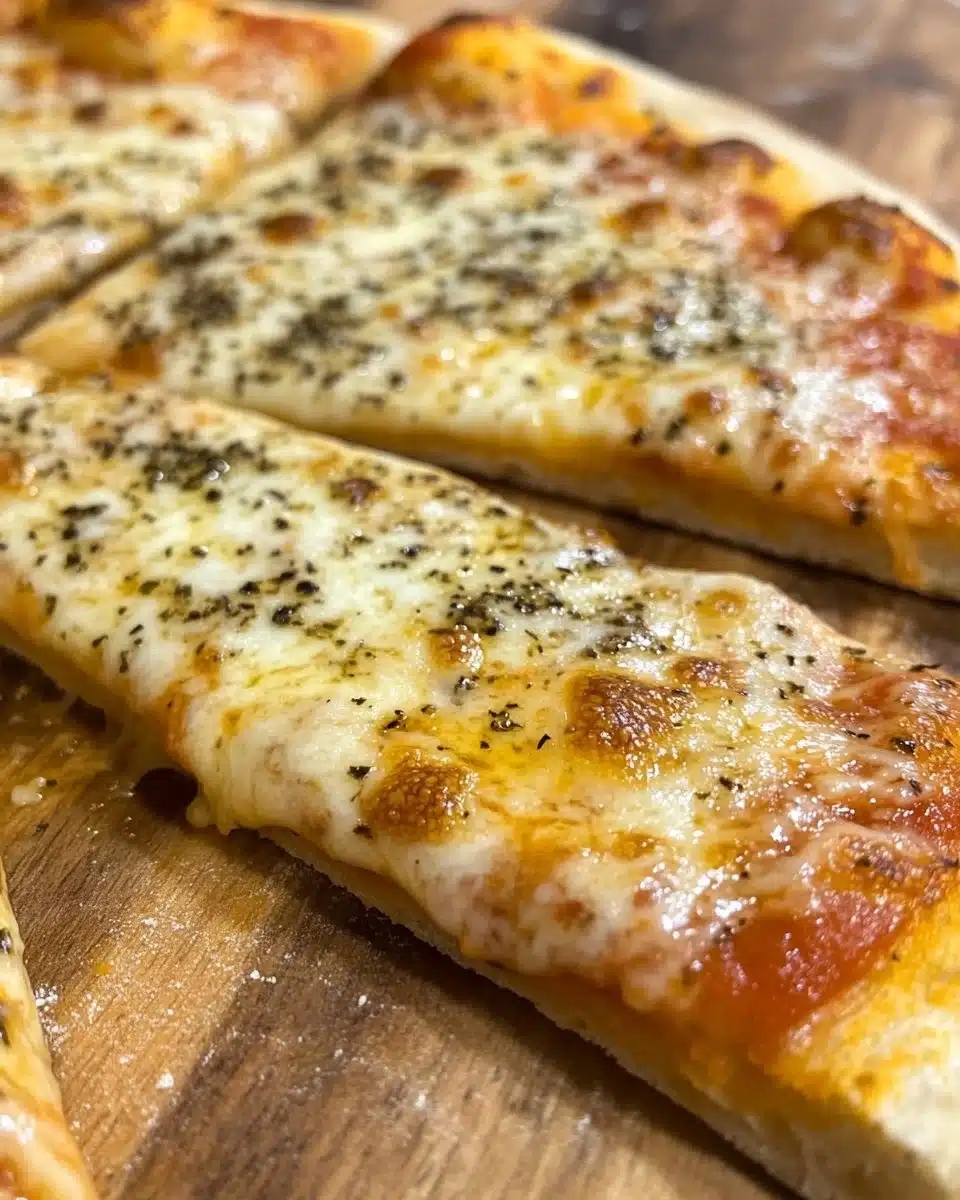 Air Fryer Extra Cheesy Pizza with gooey cheese and crispy crust