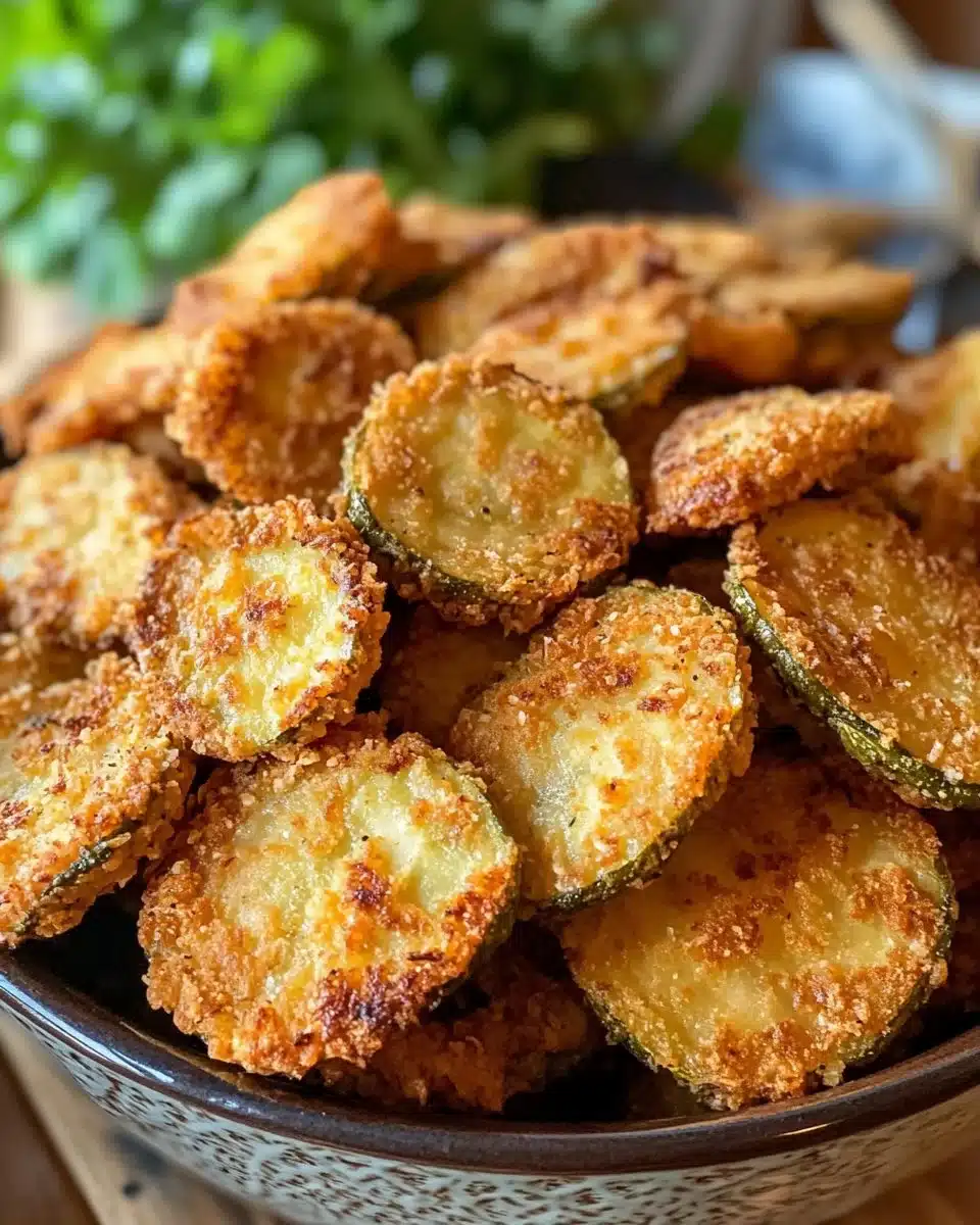 Air Fryer Fried Pickles served with dipping sauce