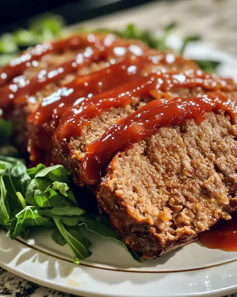 Air Fryer Meatloaf served with sides on a wooden table