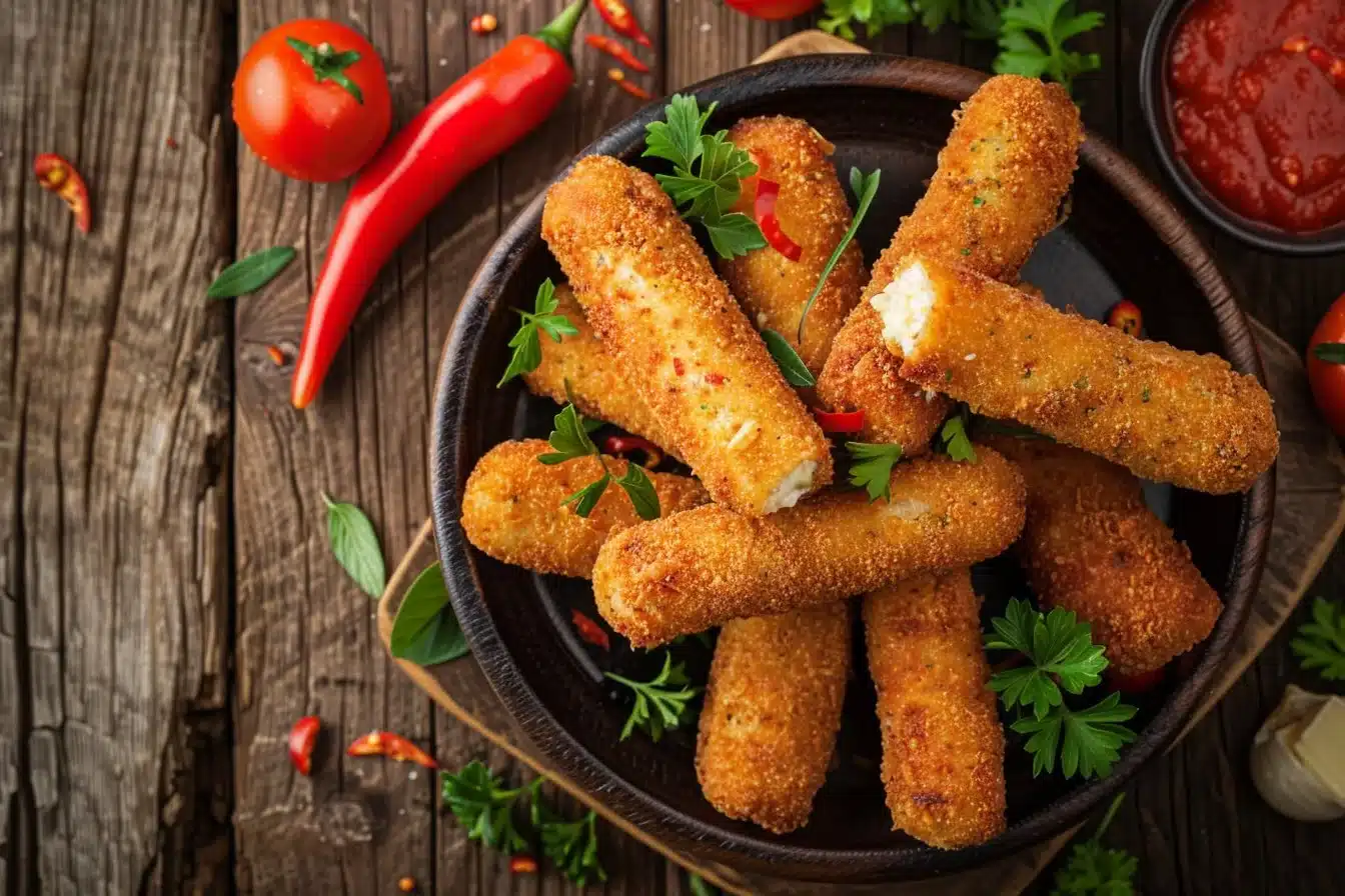Air Fryer Spicy Mozzarella Sticks | Spicy recipes, Restaurant appetizers, Spicy snacks