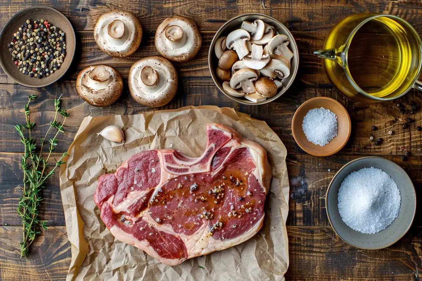 Air Fryer Steak and Mushrooms