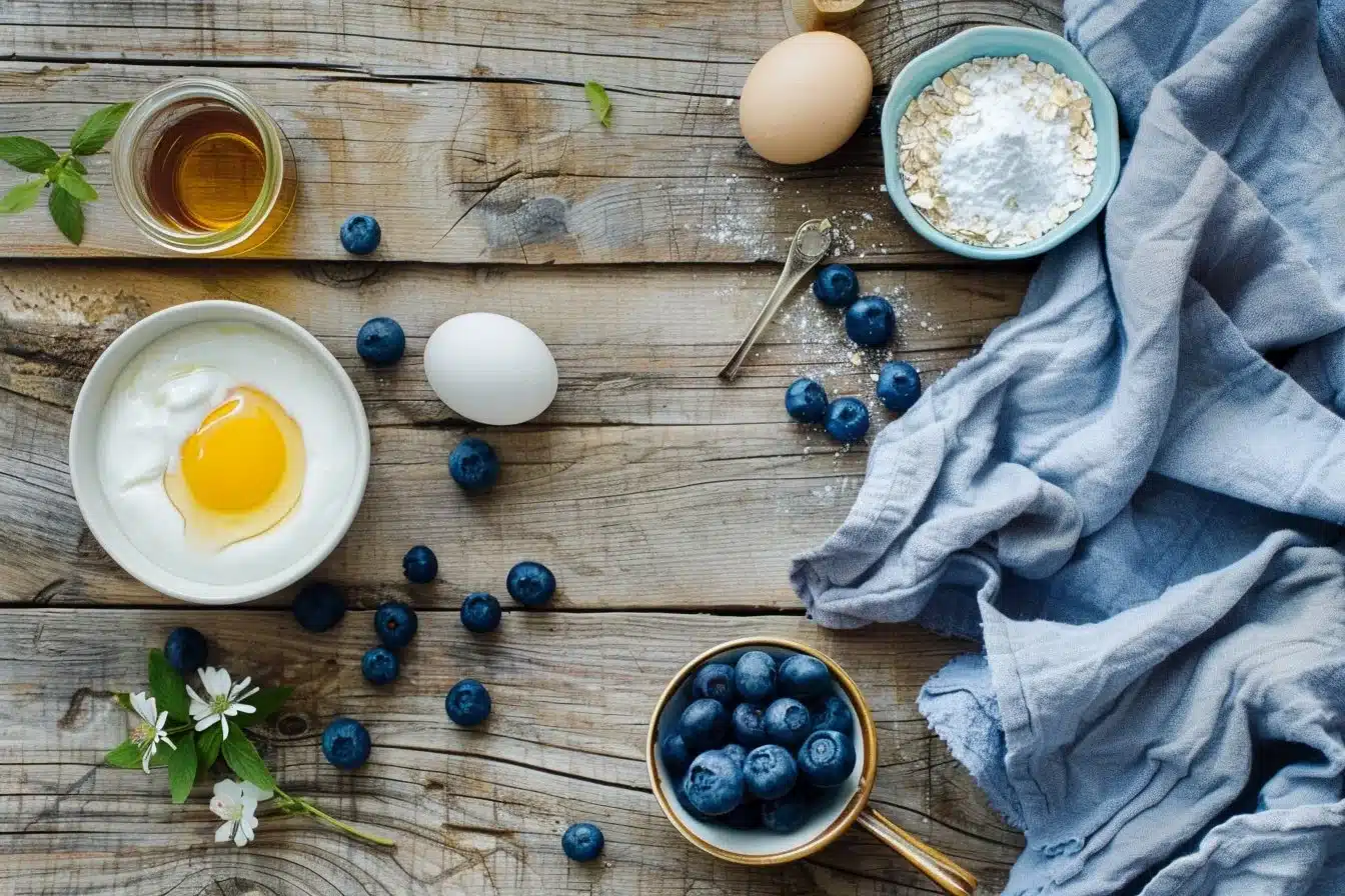 Air Fryer Thick Blueberry Pancakes