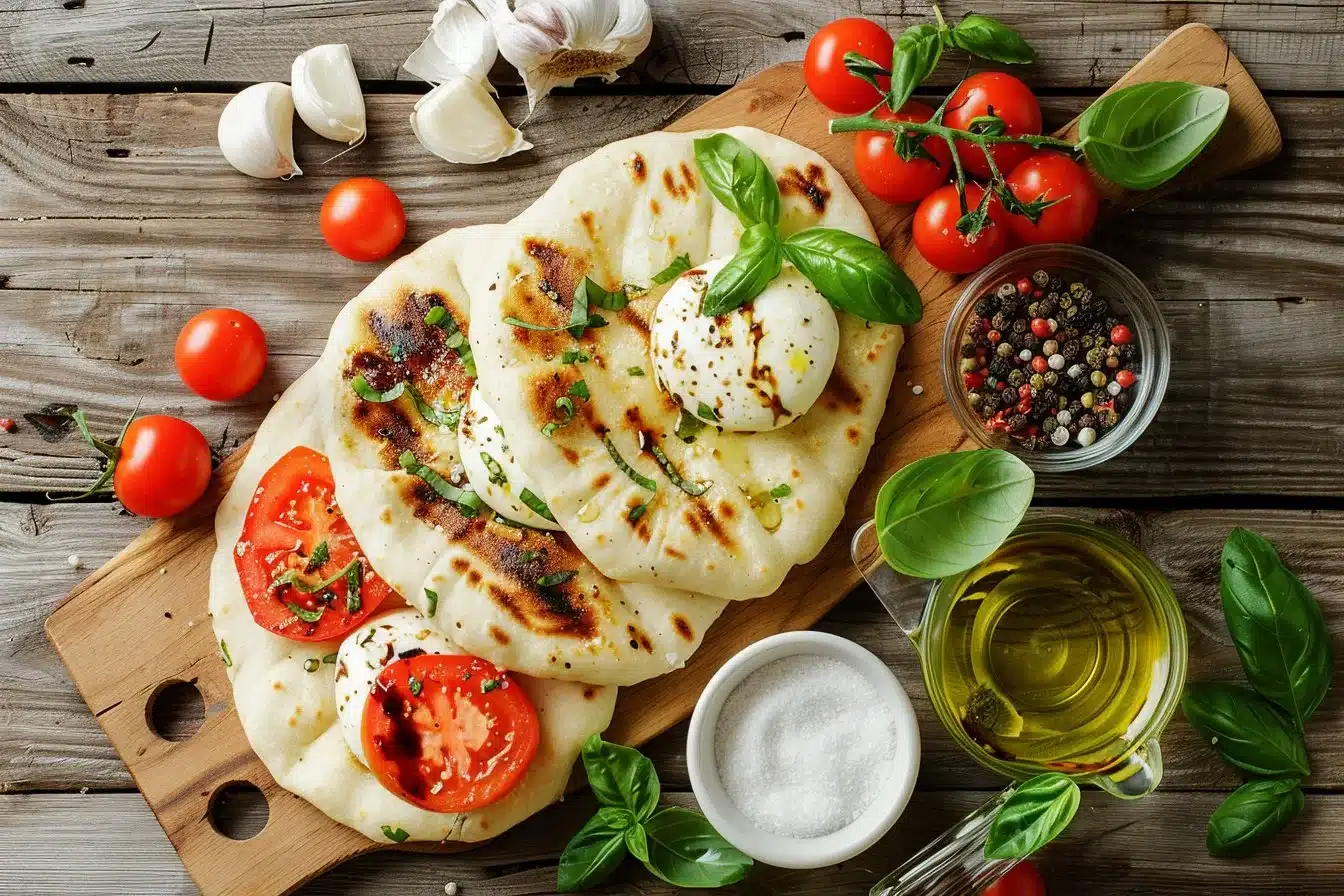 Caprese Naan Pizza
