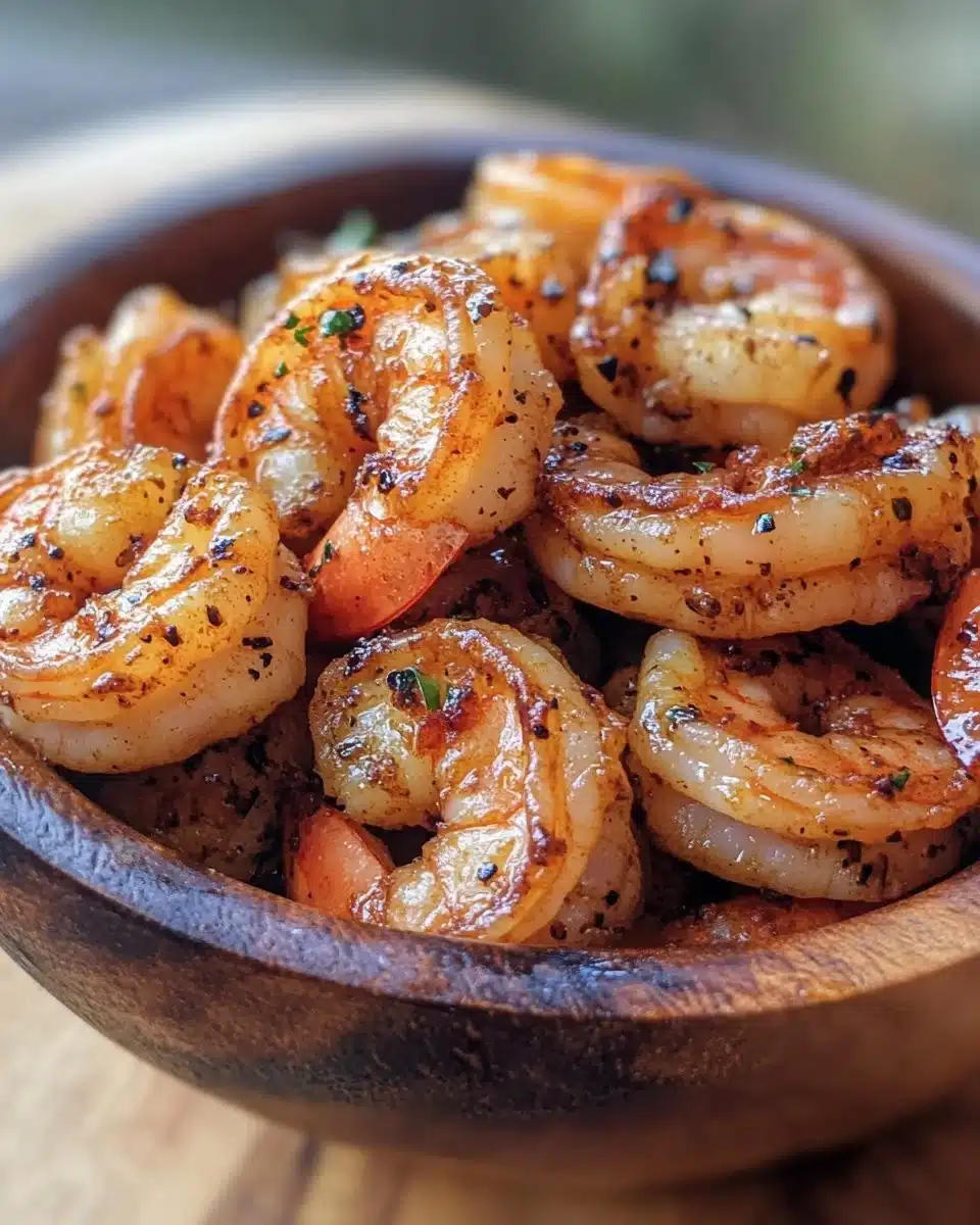 Crispy air fryer shrimp served on a plate with lemon wedges