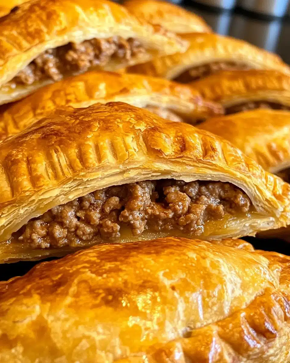 Delicious easy air fryer meat pies ready to serve with golden crust