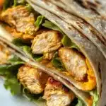 Crispy air fryer chicken wraps served with fresh vegetables