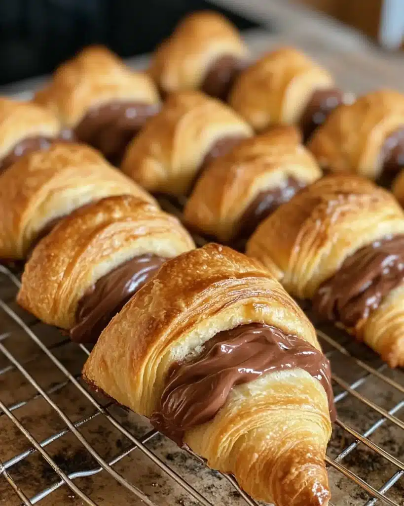 Crispy air fryer Nutella crescent rolls ready to enjoy