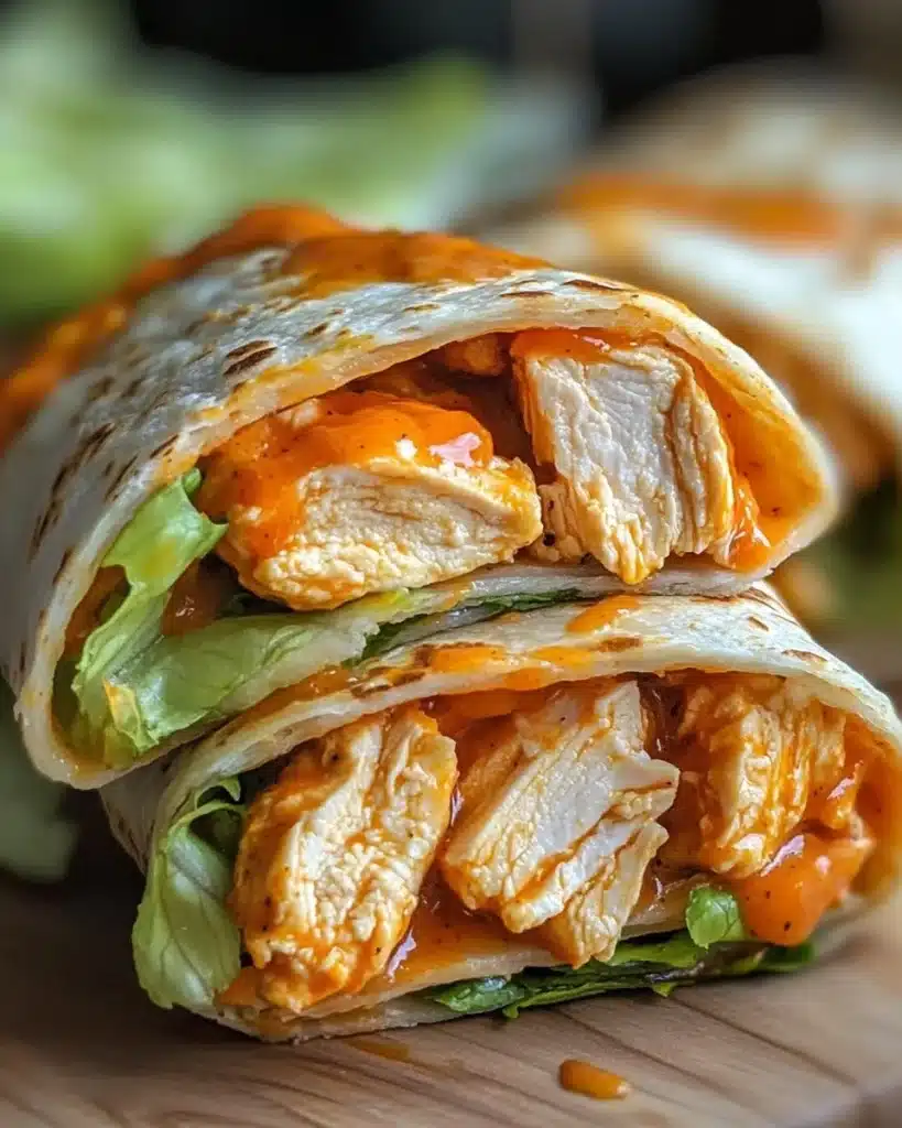 Crispy air fryer Buffalo chicken wraps on a plate with dipping sauce