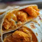 Crispy air fryer chicken and cheese wraps on a plate