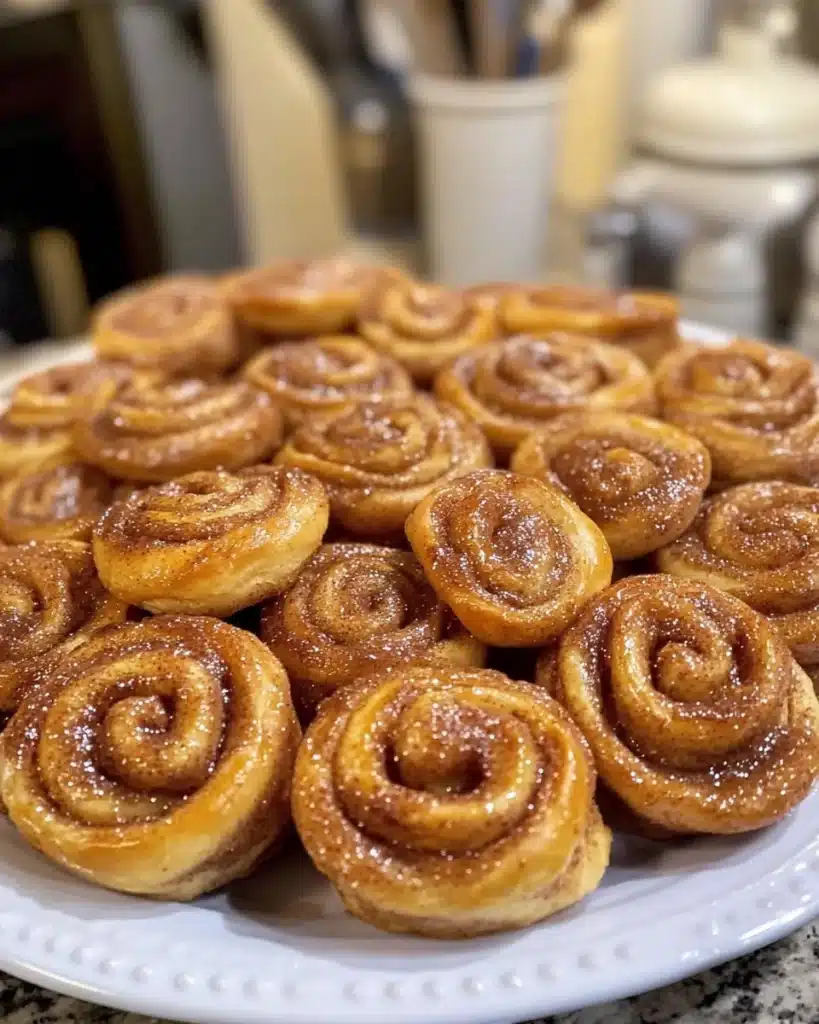 Fluffy air fryer mini cinnamon buns fresh out of the fryer