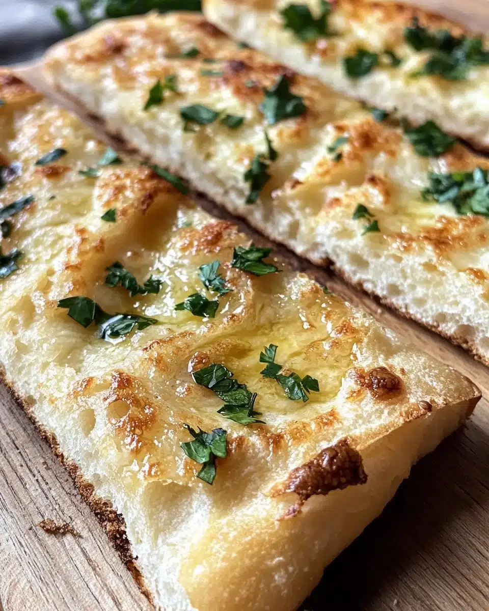 Home 17 Crispy air fryer garlic bread made with tortillas, golden brown and delicious.