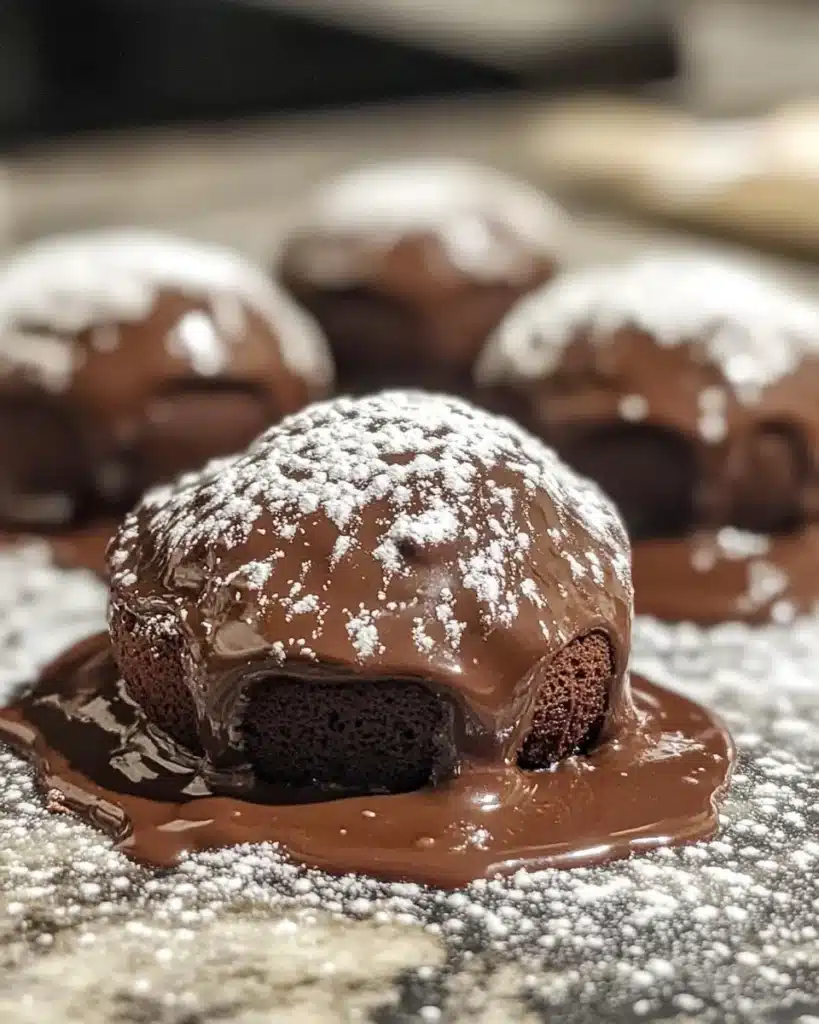 Delicious air fryer chocolate lava cakes with molten chocolate center
